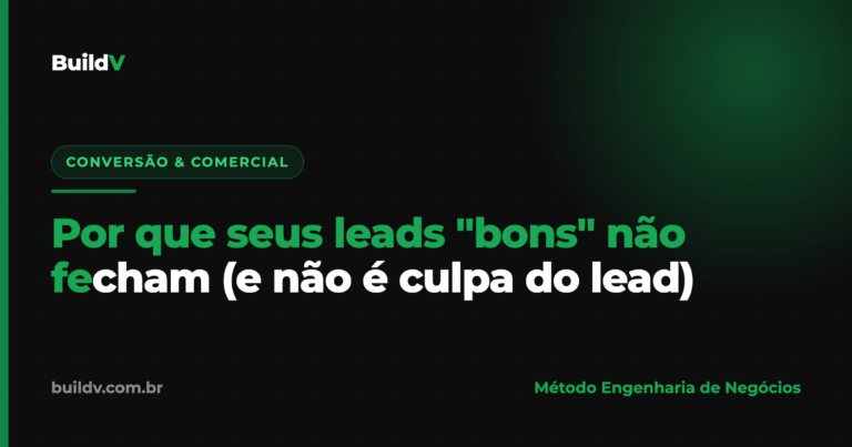 Comercial de construtora com leads qualificados esfriando na caixa de entrada por falta de resposta rápida e follow-up — BuildV