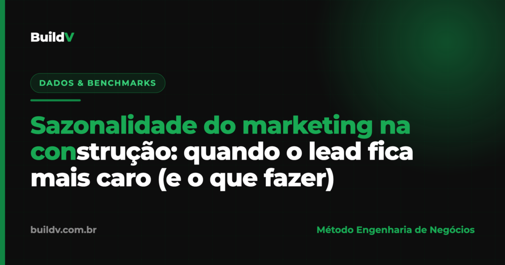Sazonalidade do marketing na construção: como o CPL e o volume de leads variam ao longo do ano — BuildV