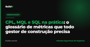 Glossário de métricas de marketing na construção: CPL, MQL e SQL explicados para gestores de construtoras e engenharia — BuildV