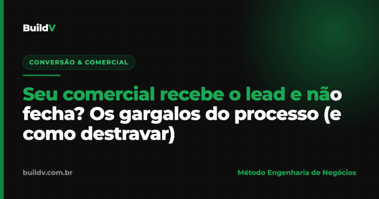 Diagnóstico dos gargalos do processo comercial na construção: onde o lead trava entre chegar e fechar — BuildV